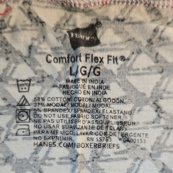 Hanes Comfort Flex Fit Boxer Briefs - Black and White - Picture 2 of 4